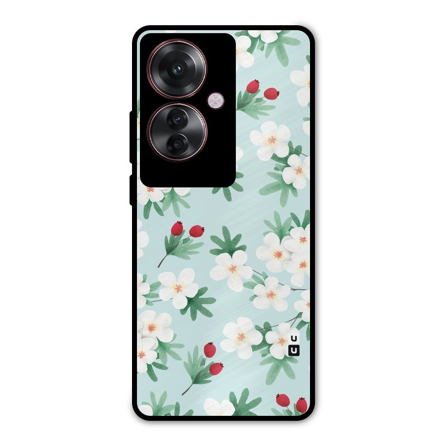 Flowers Pastel Metal Back Case for Oppo F25 Pro