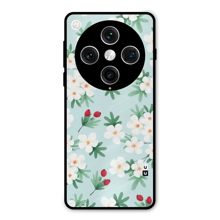 Flowers Pastel Metal Back Case for Oppo Find X8 Pro