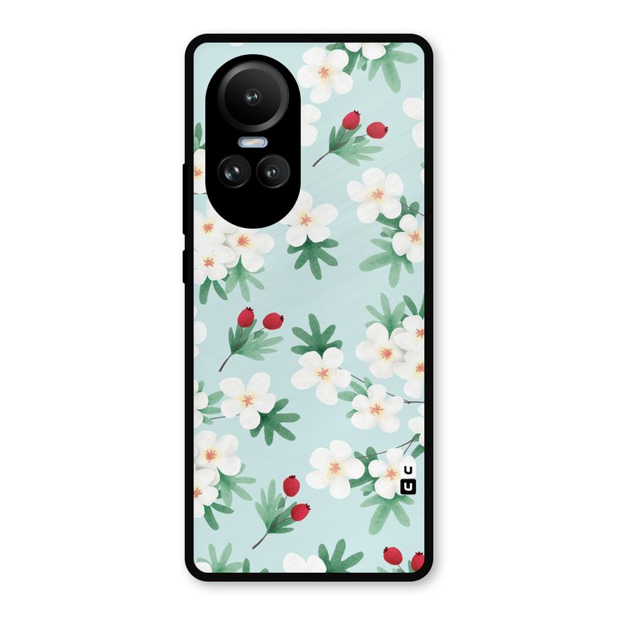 Flowers Pastel Metal Back Case for Oppo Reno10