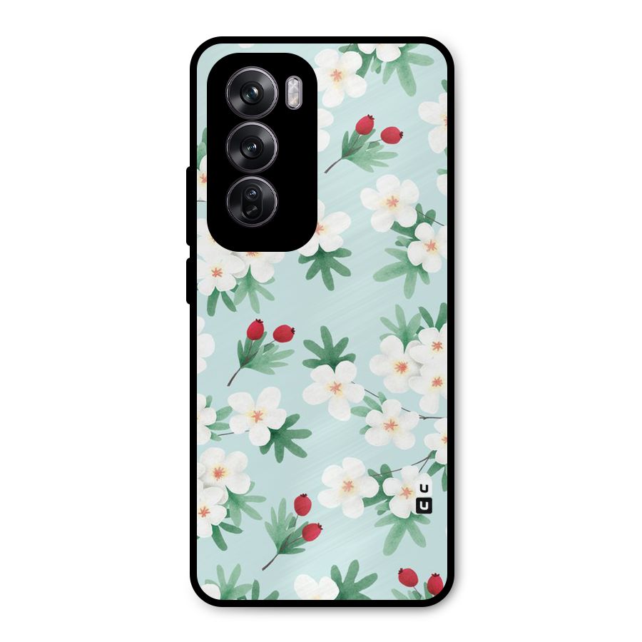 Flowers Pastel Metal Back Case for Oppo Reno12 Pro