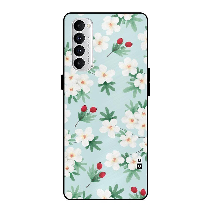 Flowers Pastel Metal Back Case for Oppo Reno4 Pro