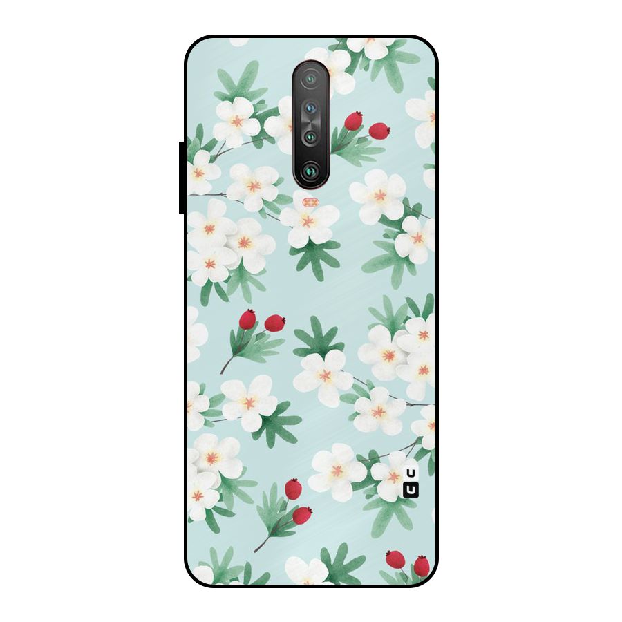 Flowers Pastel Metal Back Case for Poco X2