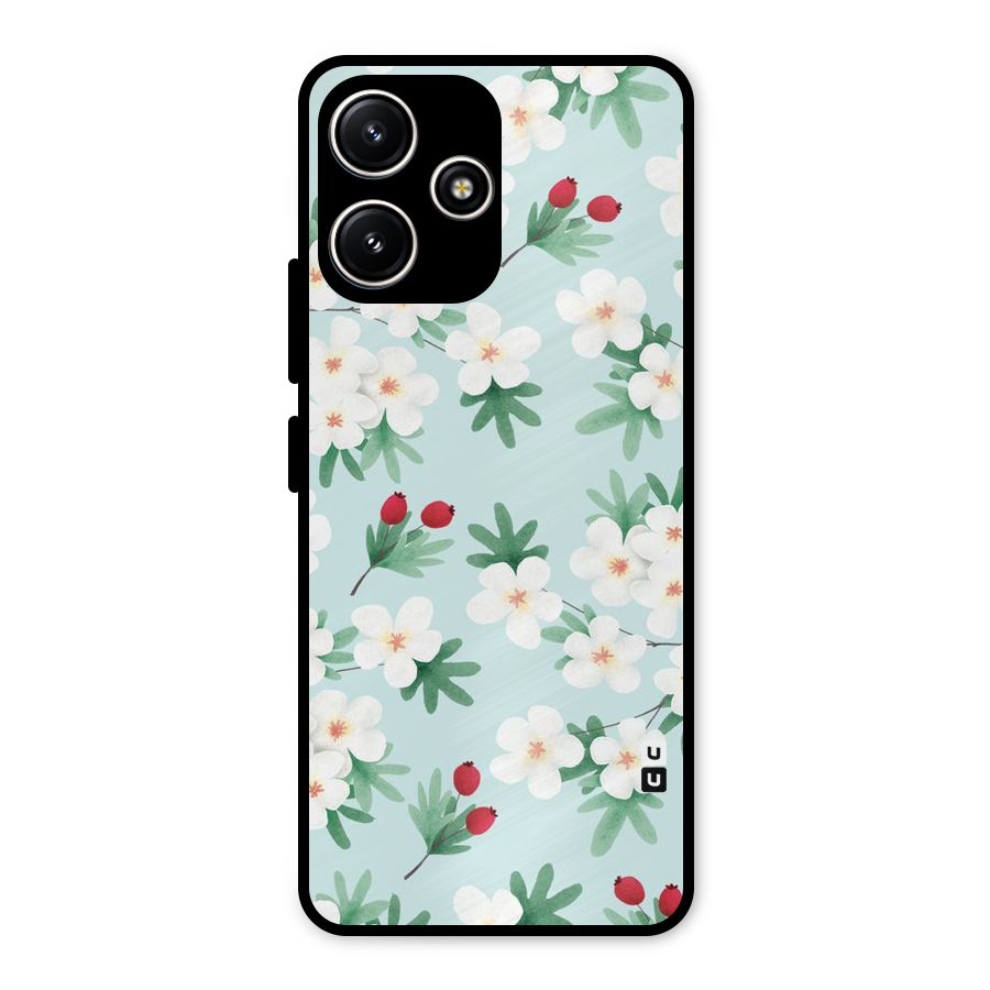 Flowers Pastel Metal Back Case for Redmi 12 5G