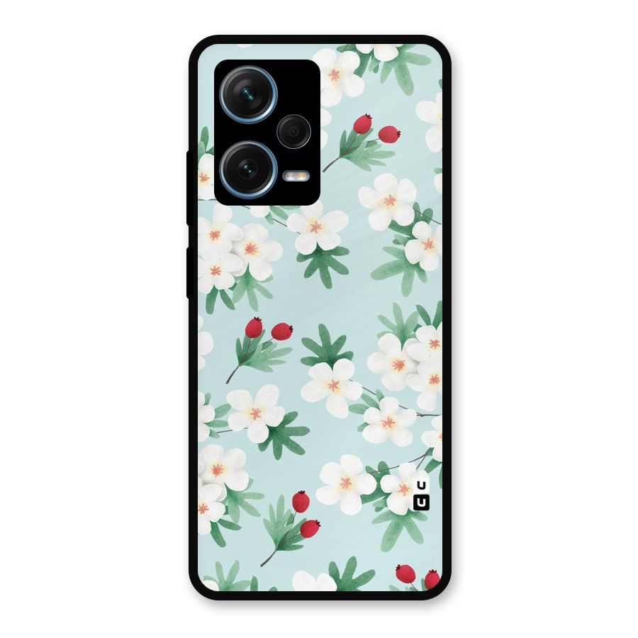 Flowers Pastel Metal Back Case for Redmi Note 12 Pro Plus 5G