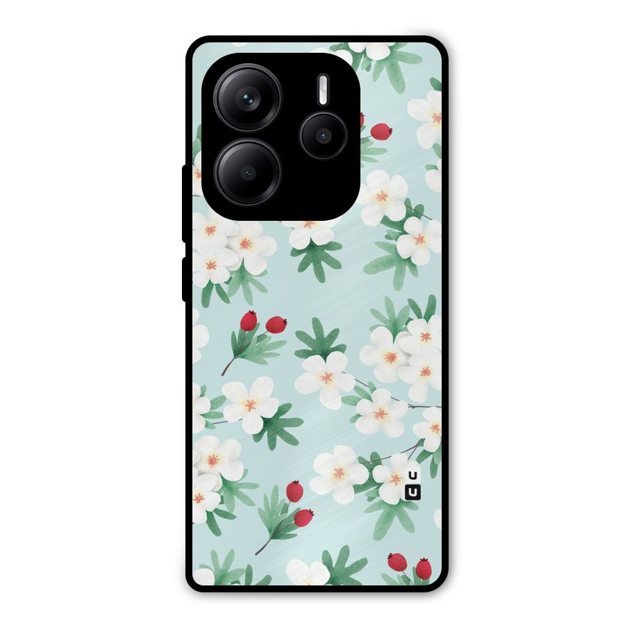 Flowers Pastel Metal Back Case for Redmi Note 14 5G