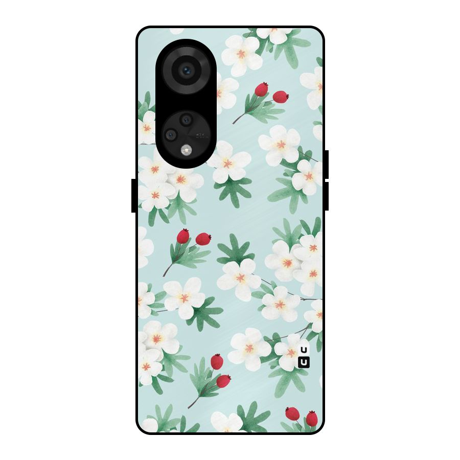 Flowers Pastel Metal Back Case for Reno8 T 5G