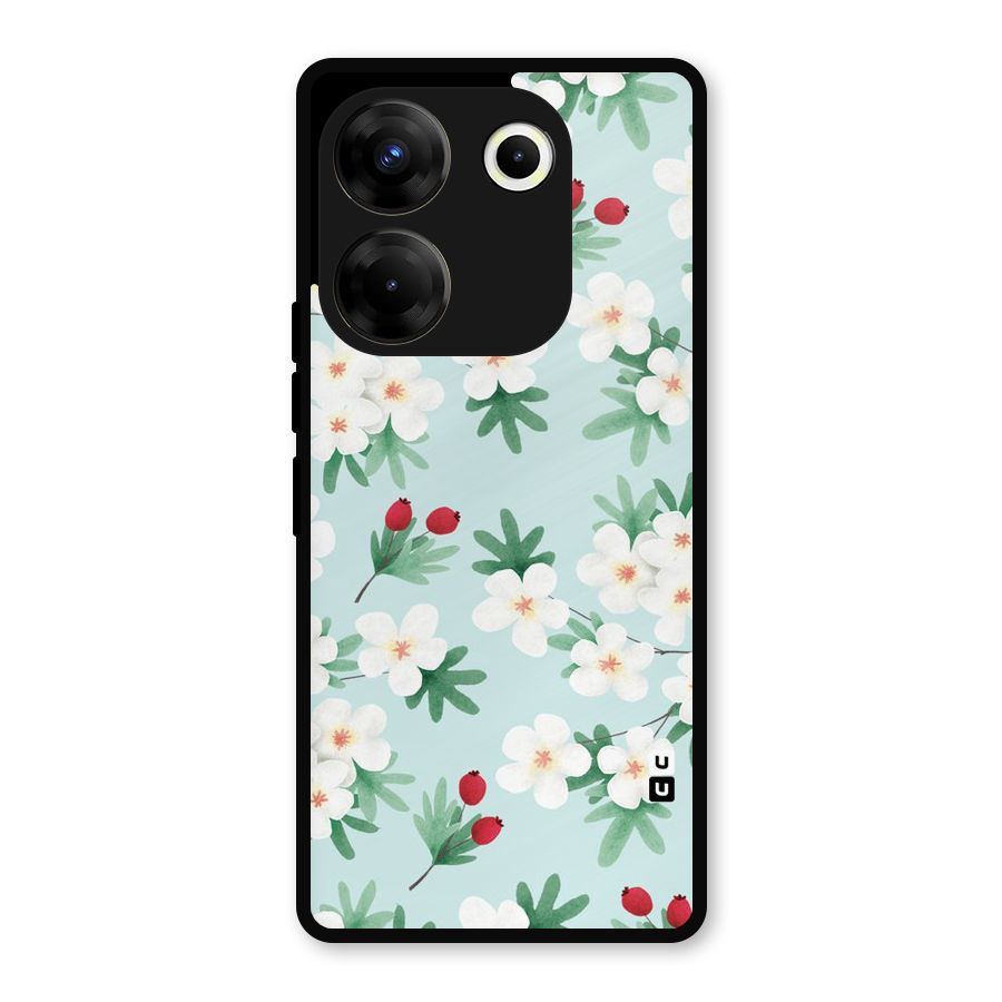 Flowers Pastel Metal Back Case for Tecno Camon 20