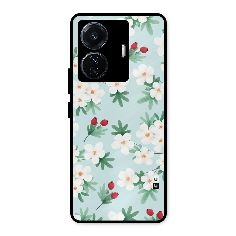 Flowers Pastel Metal Back Case for Vivo T1 Pro