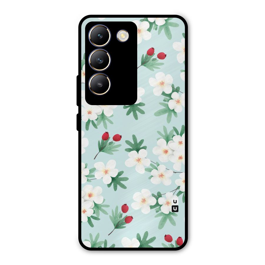 Flowers Pastel Metal Back Case for Vivo T3 5G