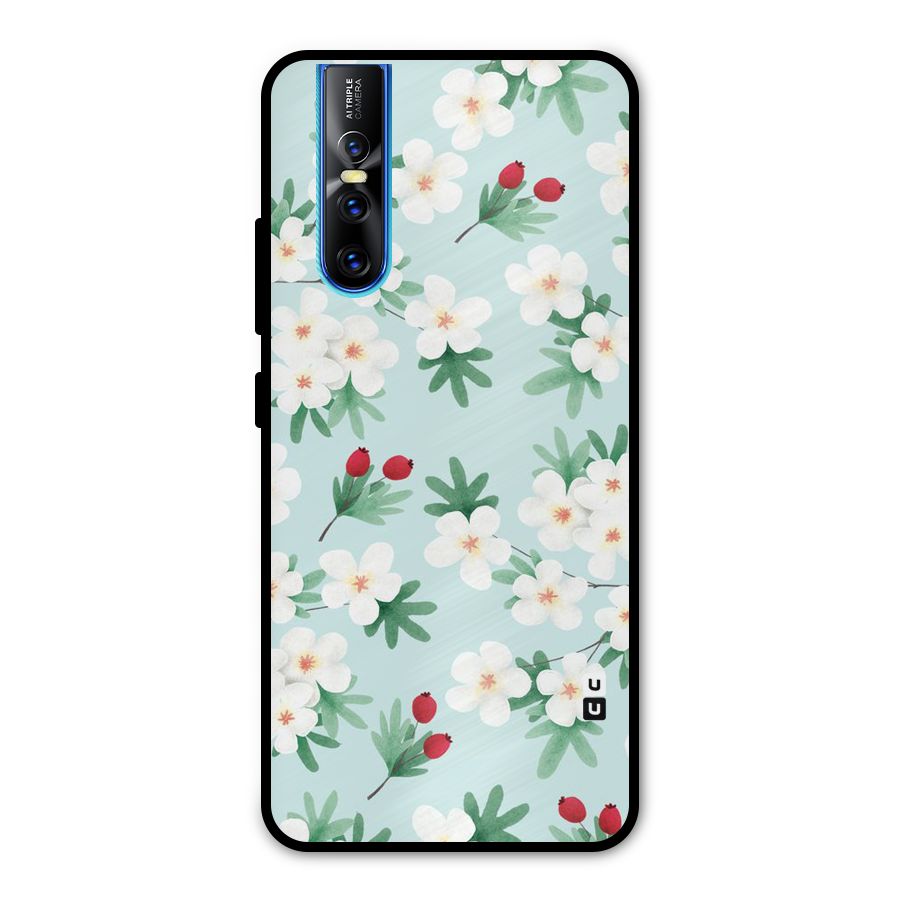 Flowers Pastel Metal Back Case for Vivo V15 Pro