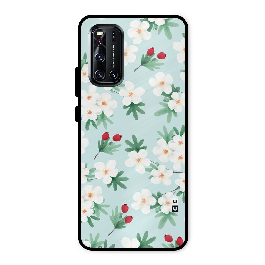 Flowers Pastel Metal Back Case for Vivo V19