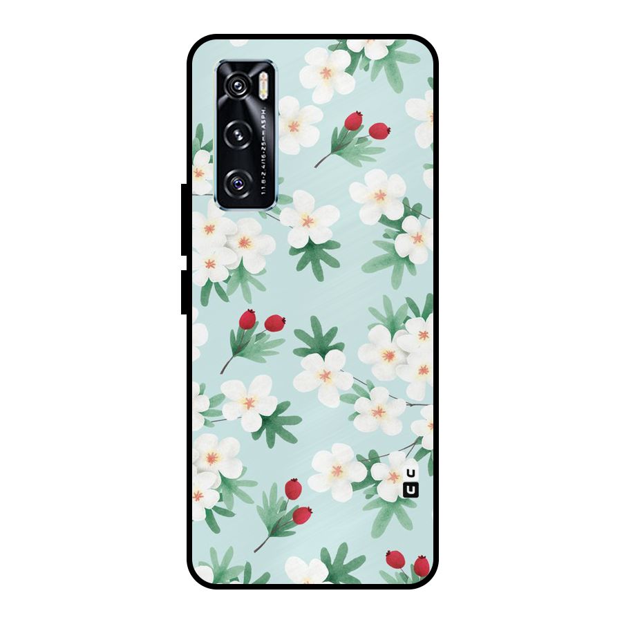 Flowers Pastel Metal Back Case for Vivo V20 SE