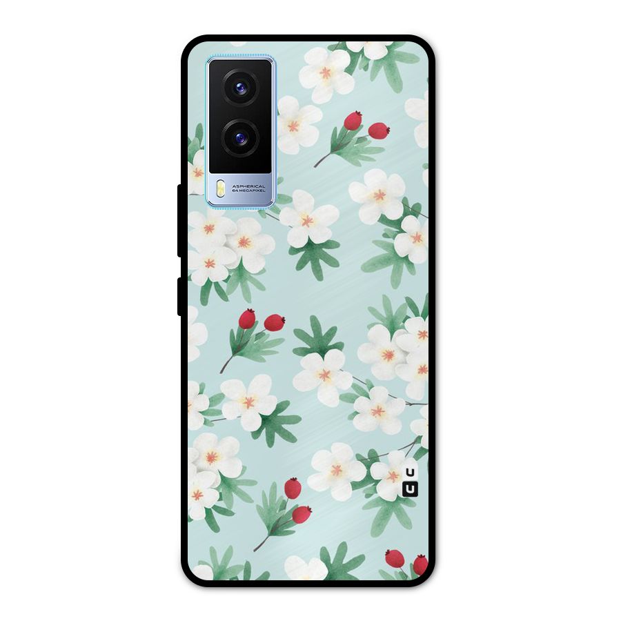 Flowers Pastel Metal Back Case for Vivo V21e 5G
