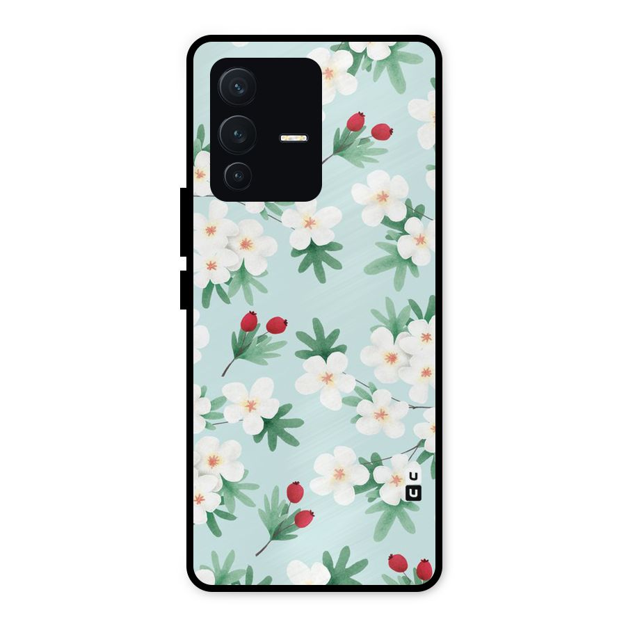 Flowers Pastel Metal Back Case for Vivo V23 5G
