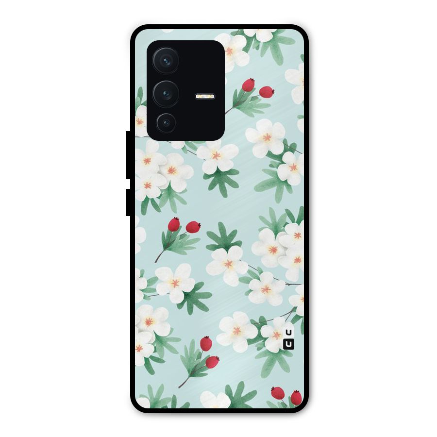 Flowers Pastel Metal Back Case for Vivo V23 Pro