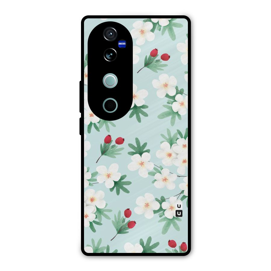 Flowers Pastel Metal Back Case for Vivo V40