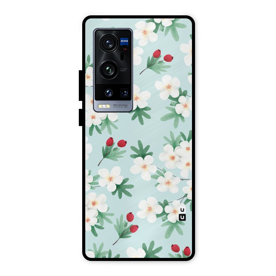 Flowers Pastel Metal Back Case for Vivo X60 Pro Plus