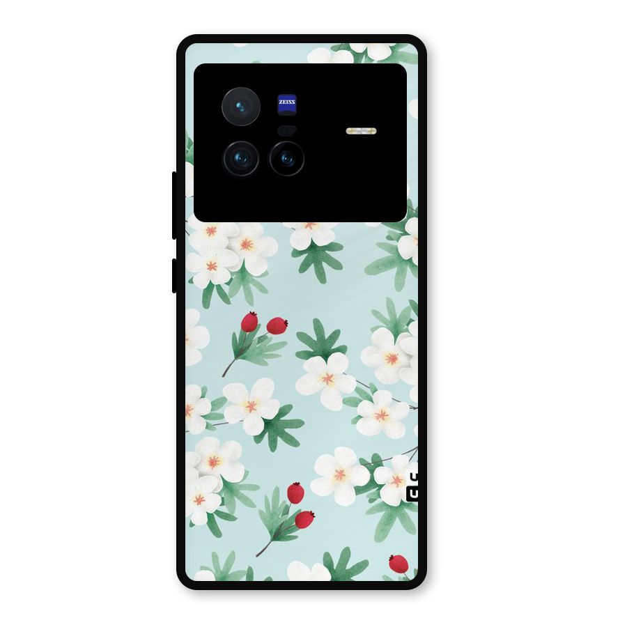 Flowers Pastel Metal Back Case for Vivo X80