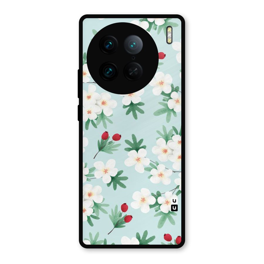 Flowers Pastel Metal Back Case for Vivo X90 Pro
