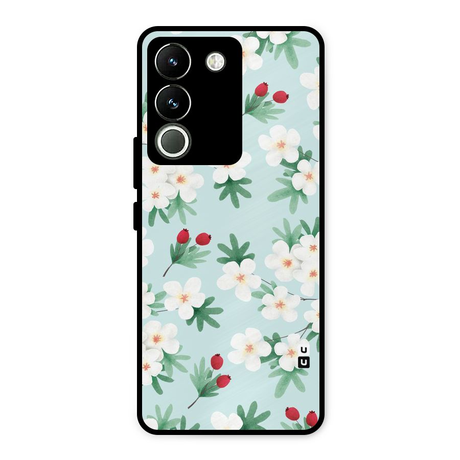 Flowers Pastel Metal Back Case for Vivo Y200