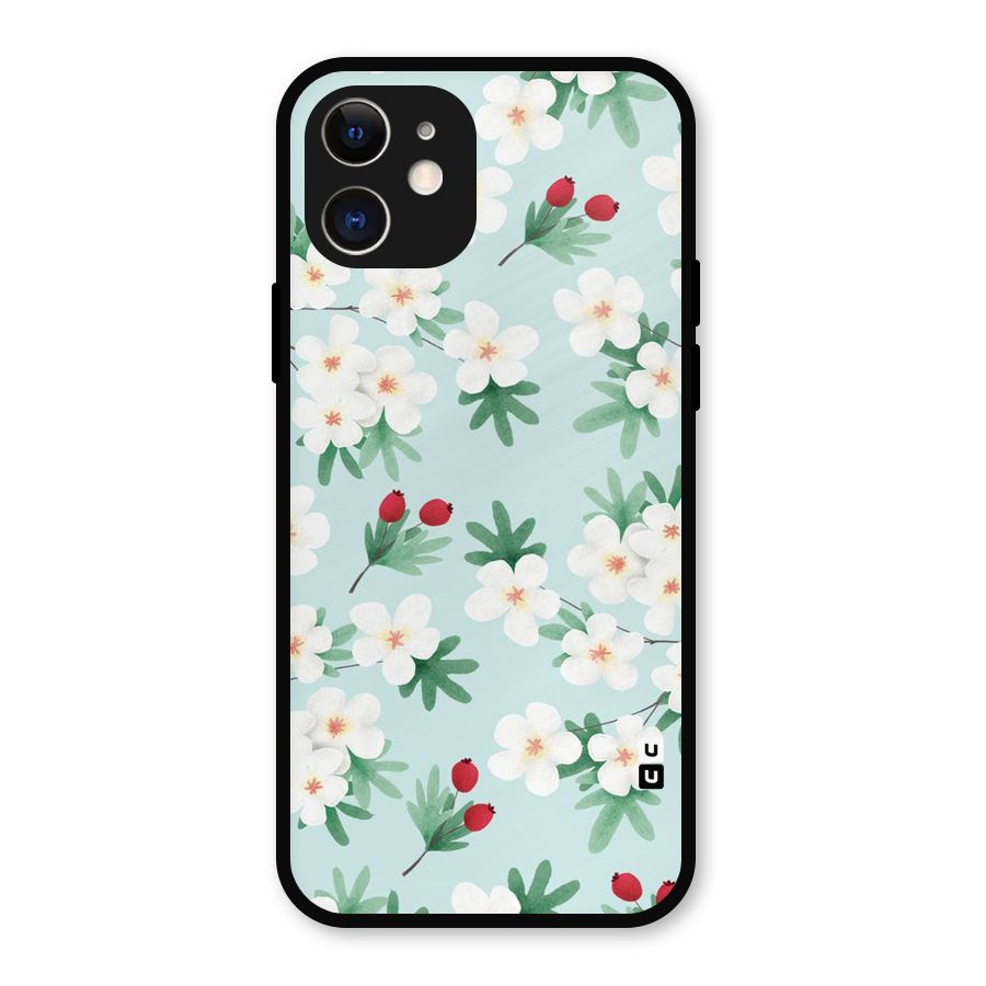 Flowers Pastel Metal Back Case for iPhone 12