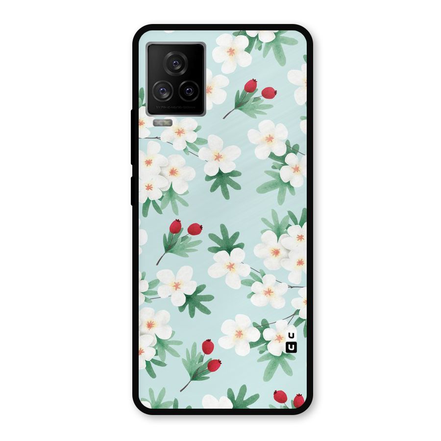 Flowers Pastel Metal Back Case for iQOO 7 Legend 5G