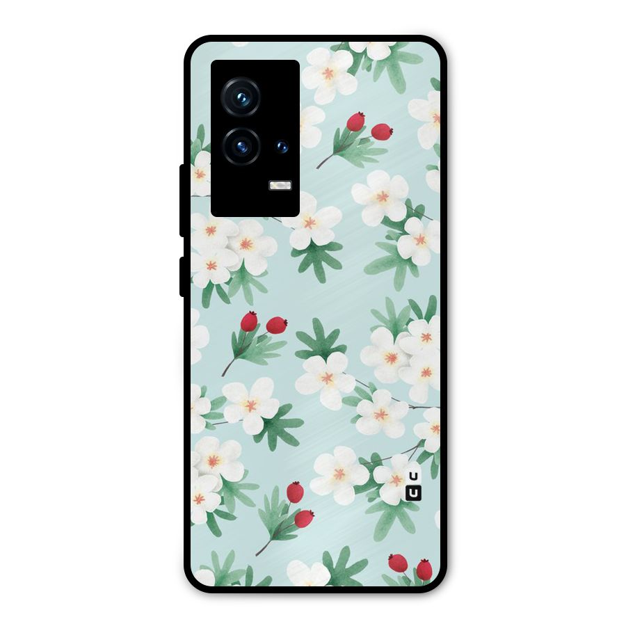 Flowers Pastel Metal Back Case for iQOO 9 5G