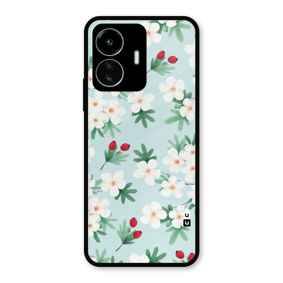 Flowers Pastel Metal Back Case for vivo iQOO Z6 Lite 5G