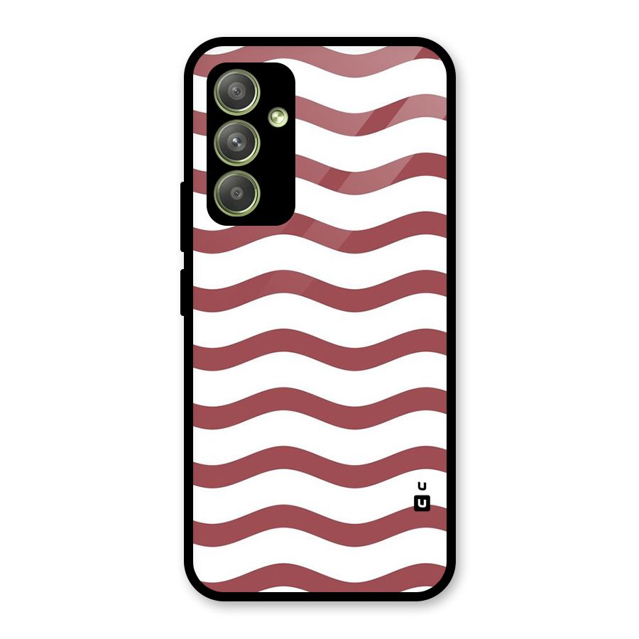 Flowing Stripes Red White Glass Back Case for Galaxy A54