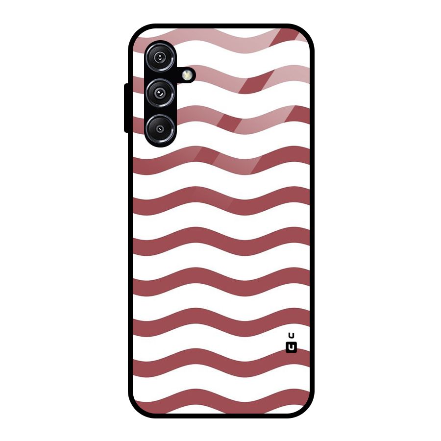 Flowing Stripes Red White Glass Back Case for Galaxy M34 5G