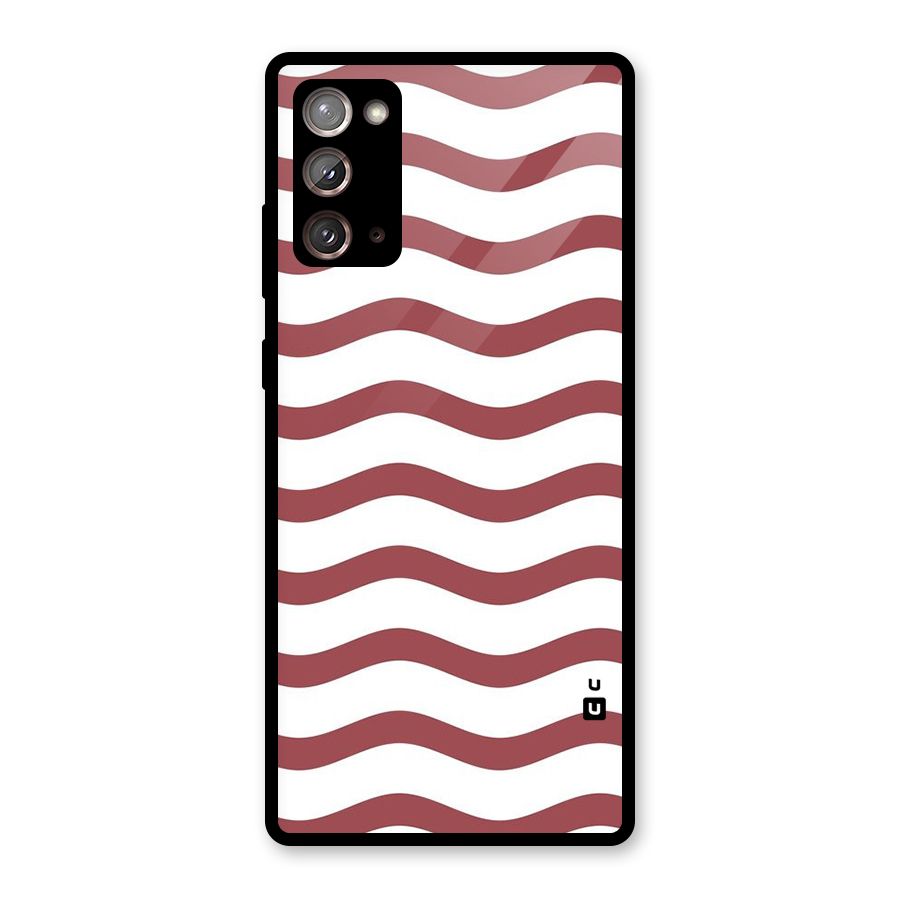 Flowing Stripes Red White Glass Back Case for Galaxy Note 20