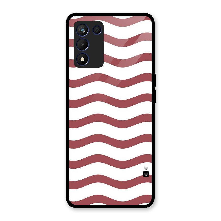 Flowing Stripes Red White Glass Back Case for Realme 9 5G Speed