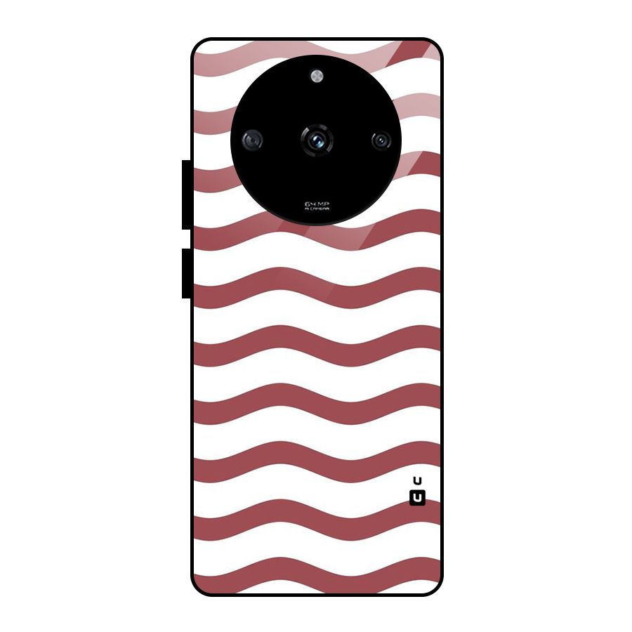 Flowing Stripes Red White Glass Back Case for Realme Narzo 60 5G