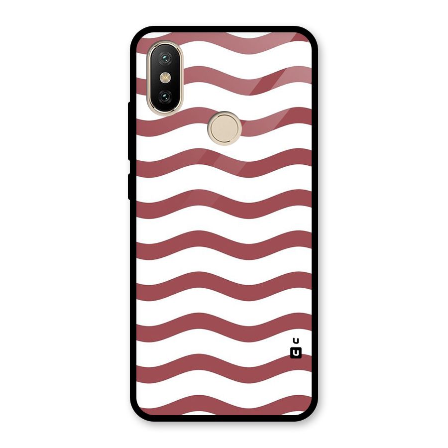 Flowing Stripes Red White Glass Back Case for Redmi A2