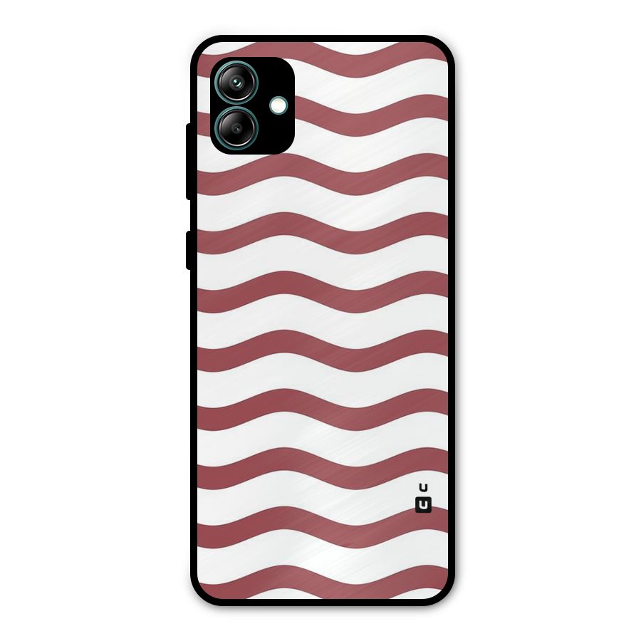 Flowing Stripes Red White Metal Back Case for Galaxy A04