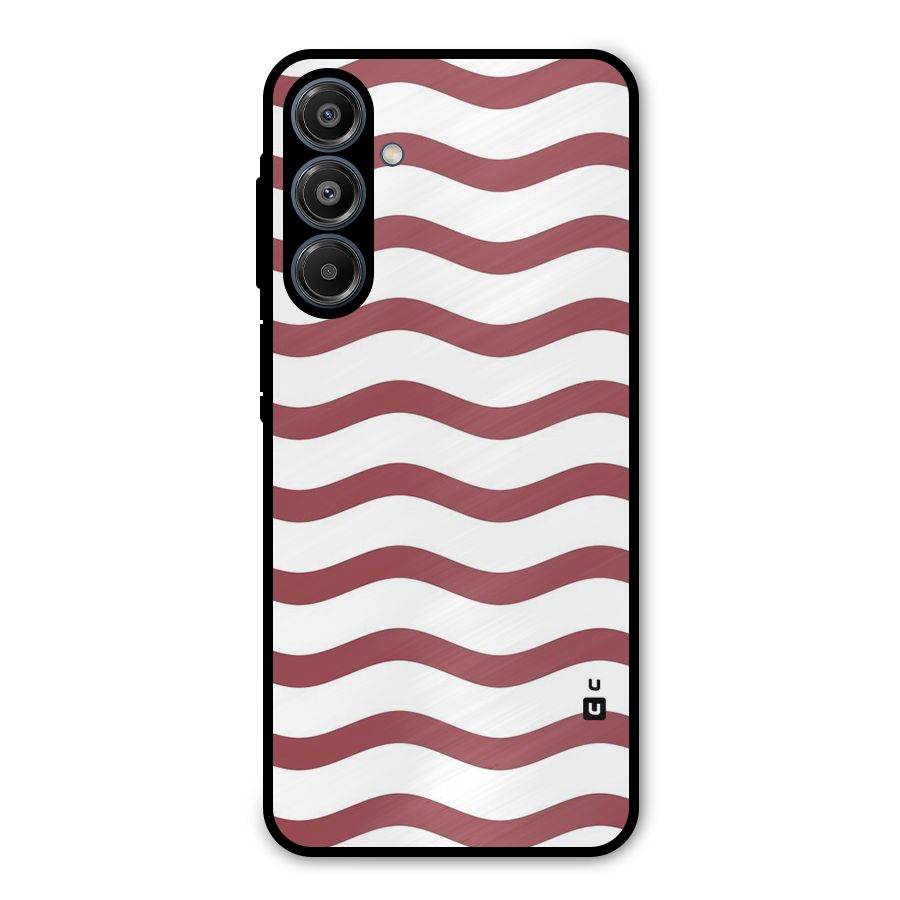 Flowing Stripes Red White Metal Back Case for Galaxy A16 5G
