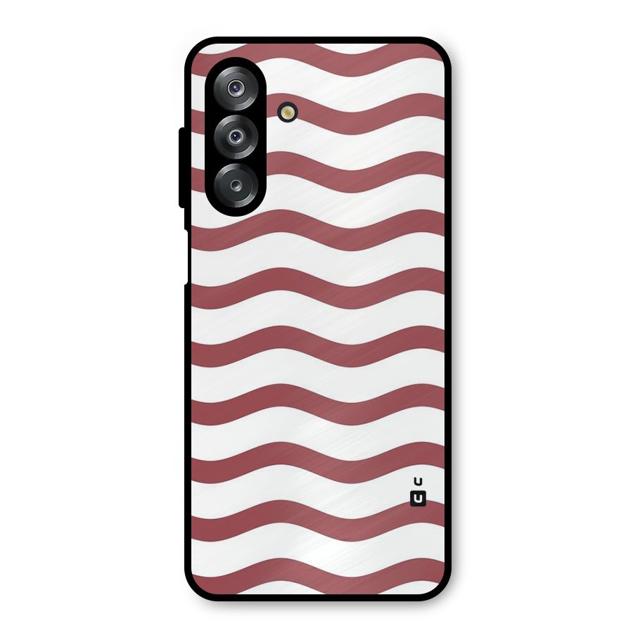 Flowing Stripes Red White Metal Back Case for Galaxy A26