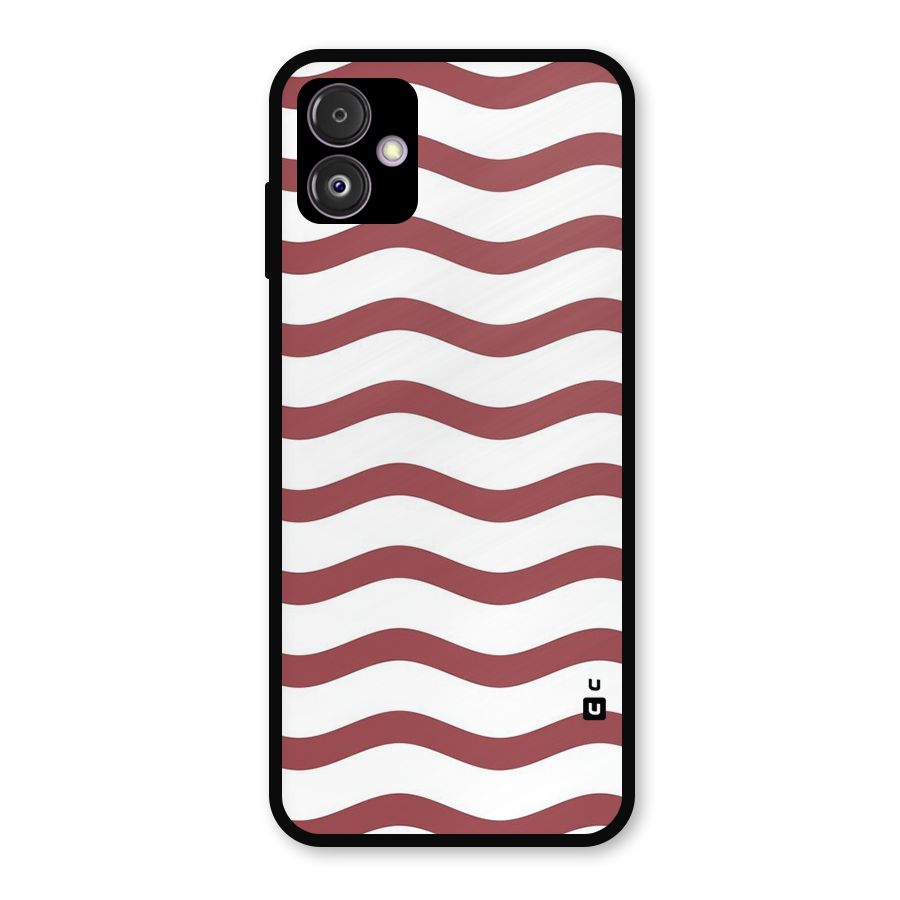 Flowing Stripes Red White Metal Back Case for Galaxy F14