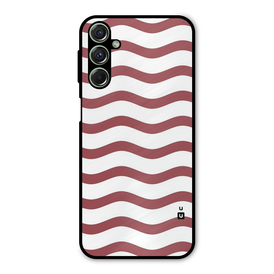 Flowing Stripes Red White Metal Back Case for Galaxy F34
