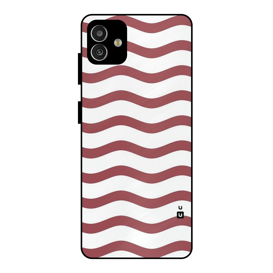 Flowing Stripes Red White Metal Back Case for Galaxy M13 5G