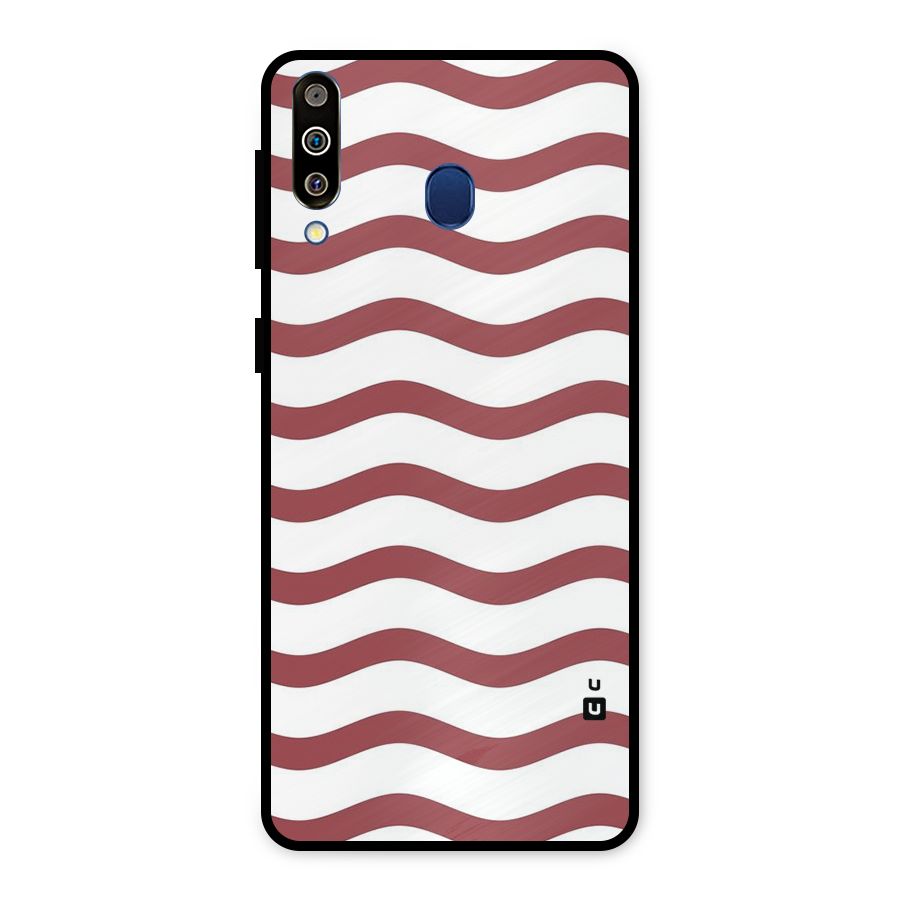 Flowing Stripes Red White Metal Back Case for Galaxy M30