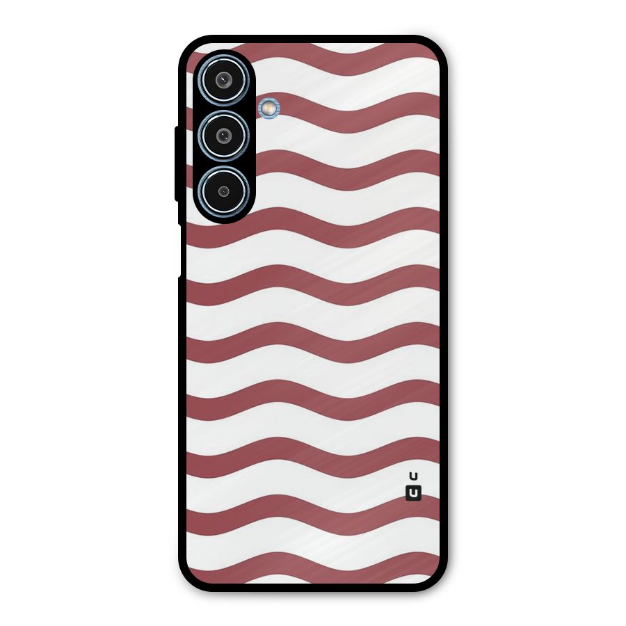 Flowing Stripes Red White Metal Back Case for Galaxy M35