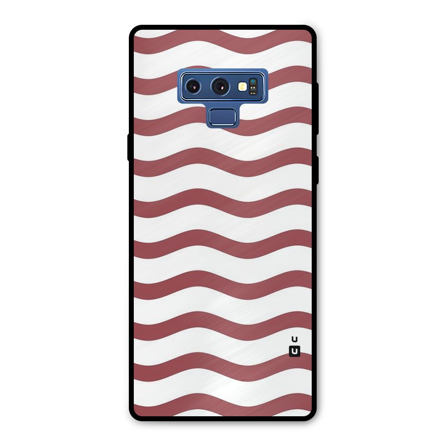 Flowing Stripes Red White Metal Back Case for Galaxy Note 9