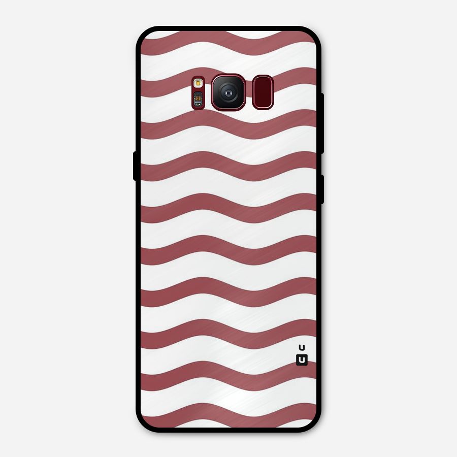 Flowing Stripes Red White Metal Back Case for Galaxy S8