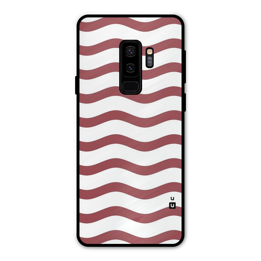 Flowing Stripes Red White Metal Back Case for Galaxy S9 Plus