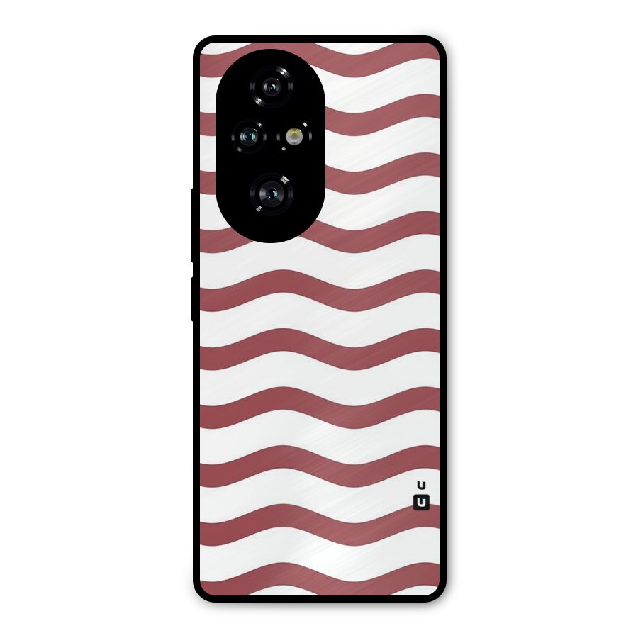 Flowing Stripes Red White Metal Back Case for Honor 200 Pro