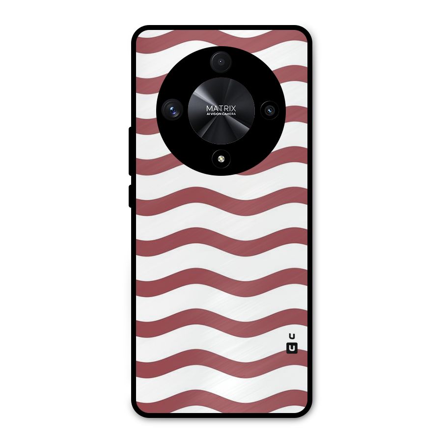 Flowing Stripes Red White Metal Back Case for Honor X9b
