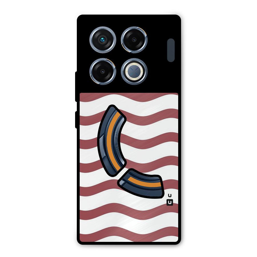 Flowing Stripes Red White Metal Back Case for Infinix GT 20 Pro