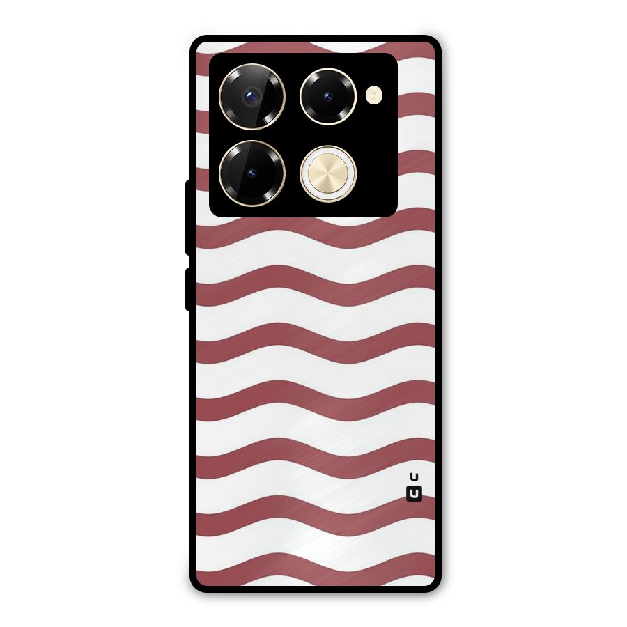 Flowing Stripes Red White Metal Back Case for Infinix Note 40 Pro Plus