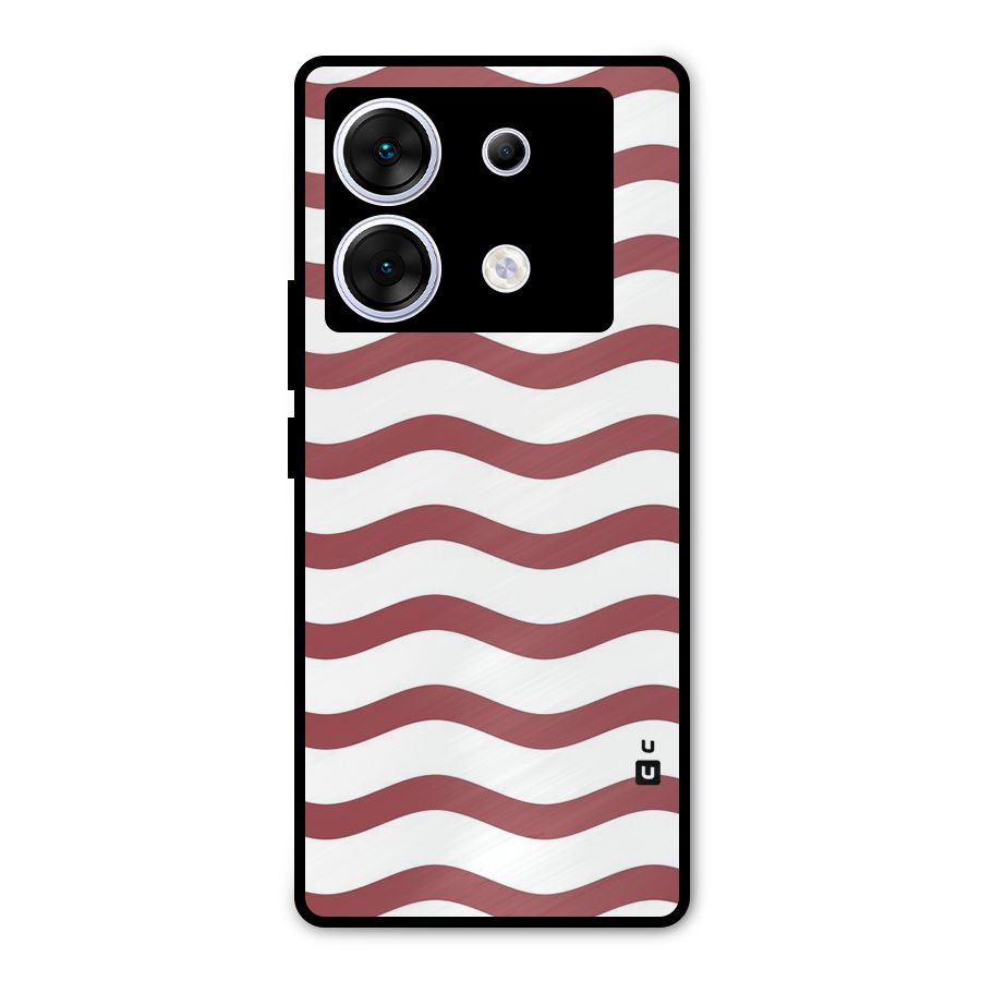 Flowing Stripes Red White Metal Back Case for Infinix Zero 30 5G